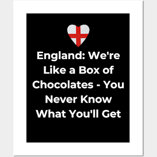 Euro 2024 - England We're Like a Box of Chocolates - You Never Know What You'll Get. Solid Heart Posters and Art